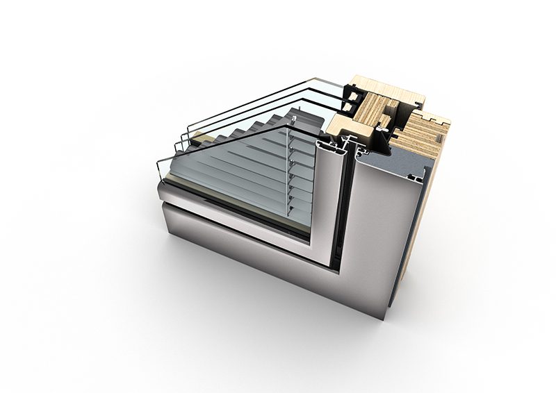 Holz Aluminium Verbund Fenster Internorm HV 450 Profil Schnittdarstellung