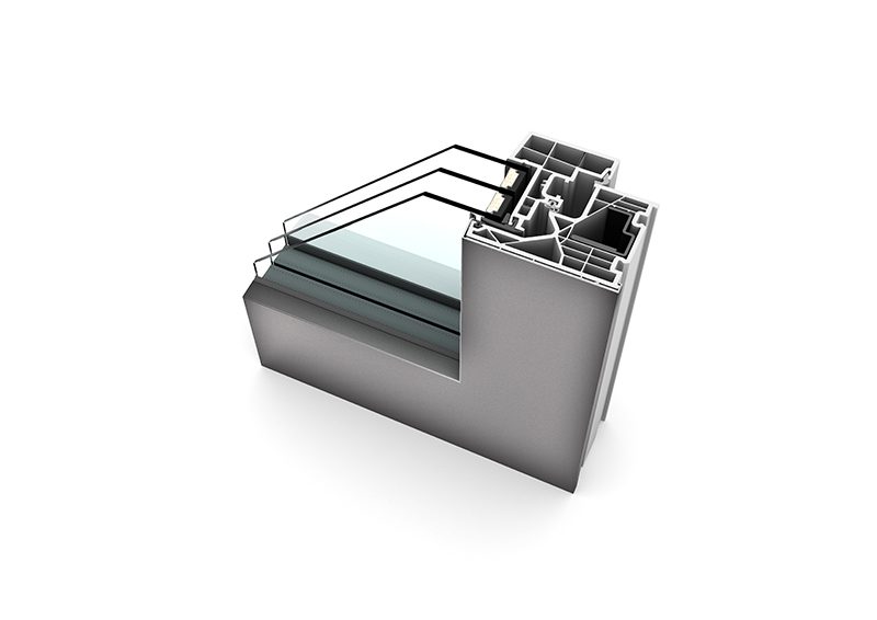 Kunststoff Aluminium Fenster Internorm KF 320 Profil Schnittdarstellung