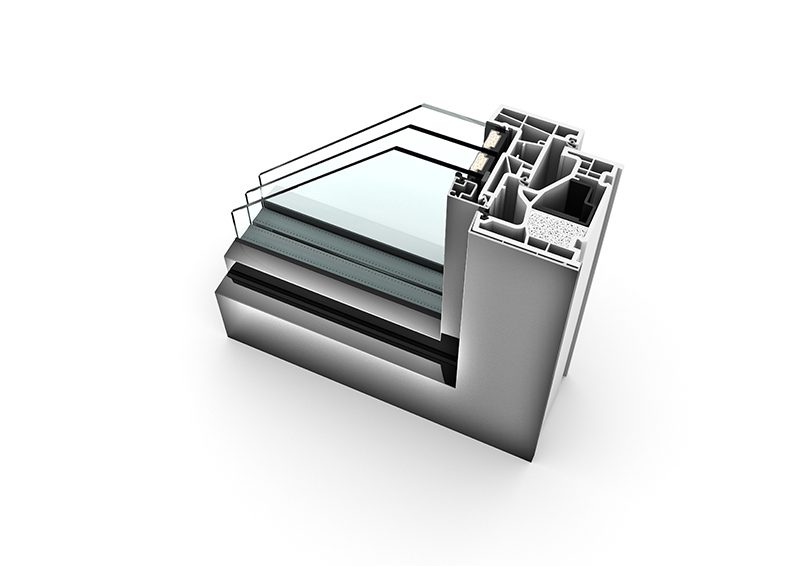 Kunststoff Aluminium Fenster Internorm KF 510 Profil Schnittdarstellung